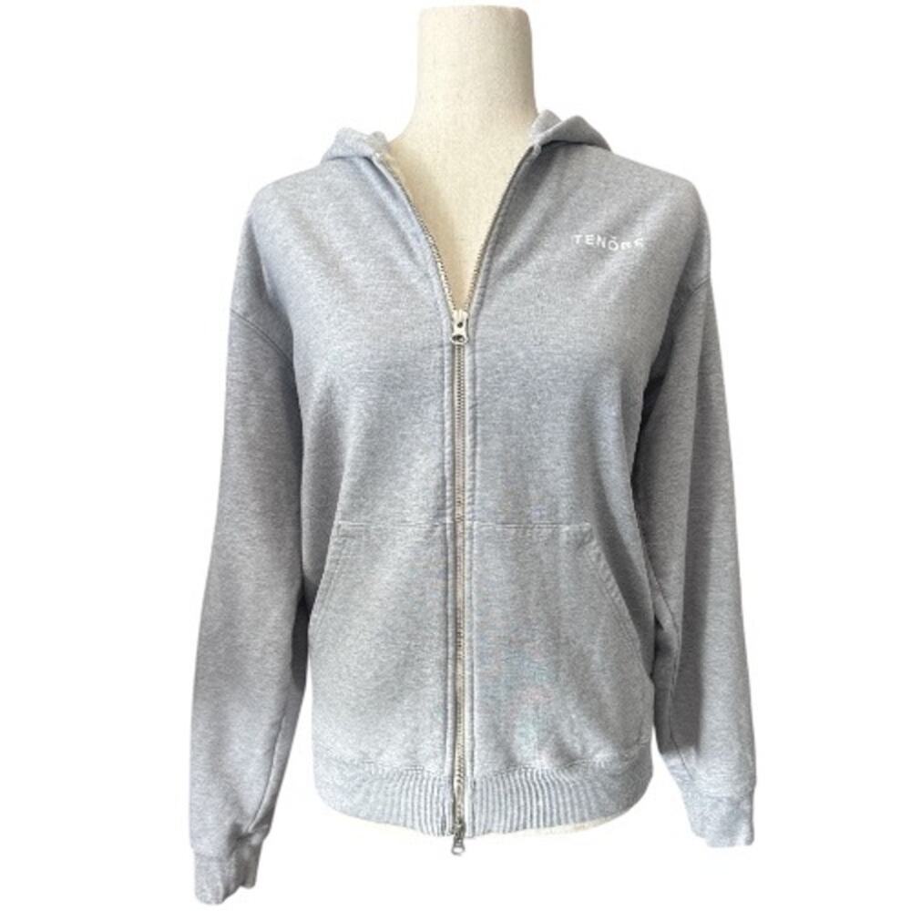 Tenore Logo Heather Gray Fleece Zip Oversized Hoodie